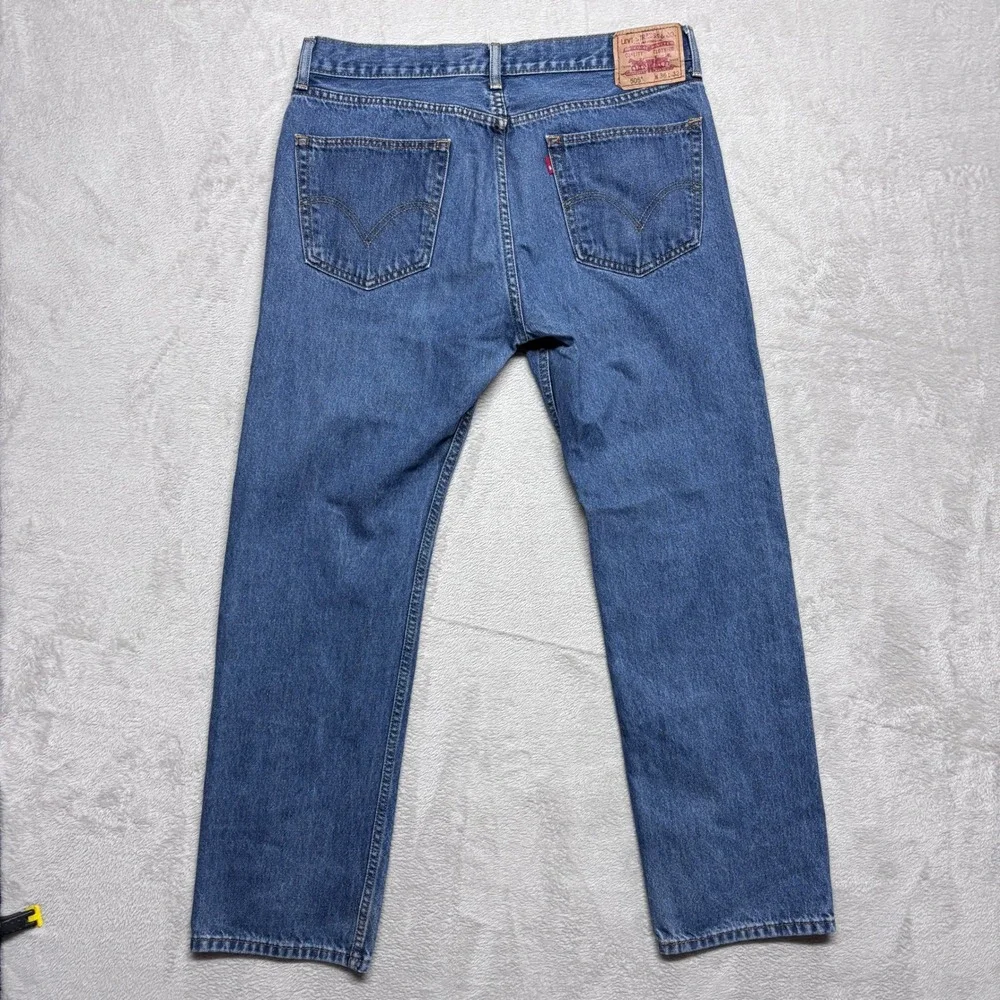 Levi's Jeans Mens 36x32 505 Straight Fit Blue Denim EUC Y2K